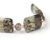 Handmade Lampwork Glass Bead Set SeaScape Gray made to order