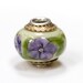 Lampwork Bead Glass Purple Flower Sterling Silver Core Handmade Big Hole Focal European Charm