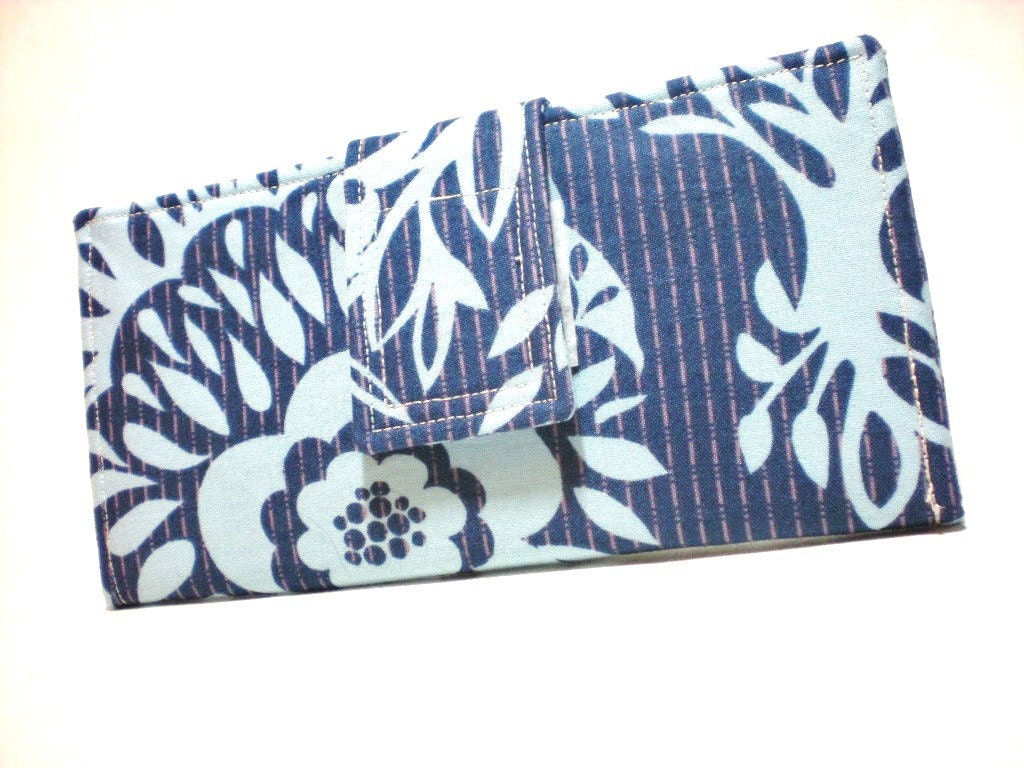 SALE - Navy Woodcut Bifold Wallet