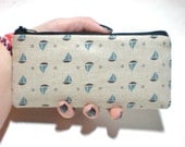Anchors and Stripes Long Zipper Pouch