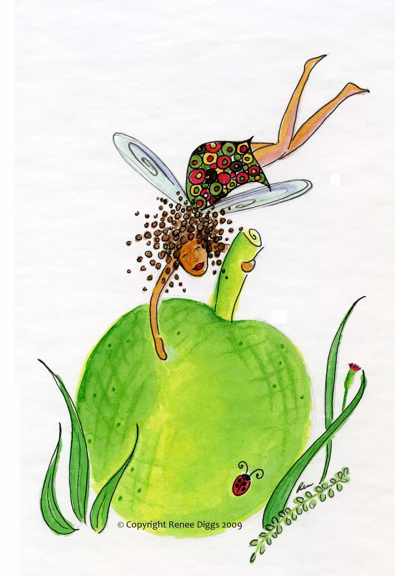 Wall Art For Girls Room-The Fairy and The Breadfruit 8x10 Print