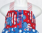 2T - SALE - STAR SPANGLED  Y-back Dress - ooak - Boutique Girls Dress