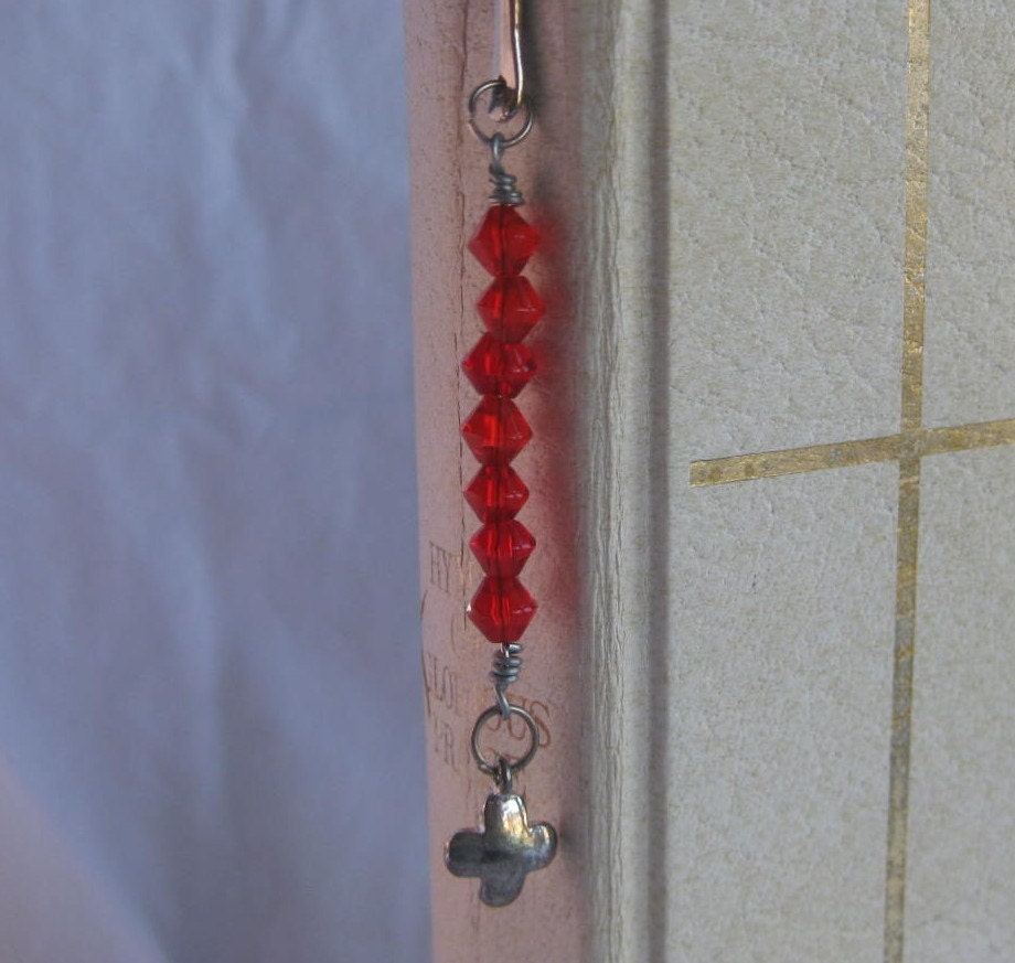 Cross Red Beaded Bookmark SALE Forty percent off