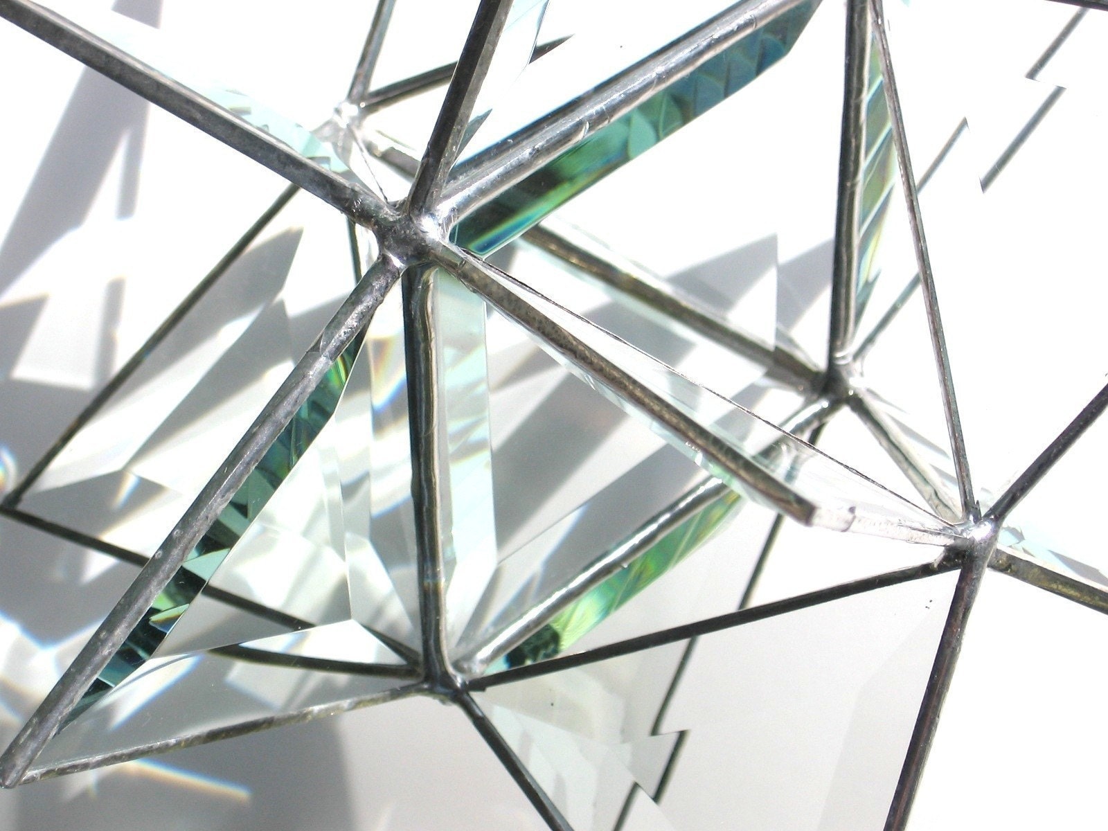 Twinkle Twinkle - Medium 3D Stained Glass Moravian Star - Geometric Christmas Holiday Decoration Clear Suncatcher Prisms Home Decor