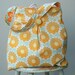 Robins Egg Blue Hobo, Floral, Orange, Large, Reversible, Joel Dewberry Fabrics