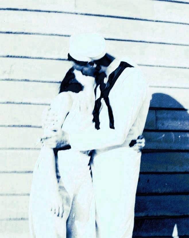 Kiss Me Sailor Boy Vintage Photo Greeting card