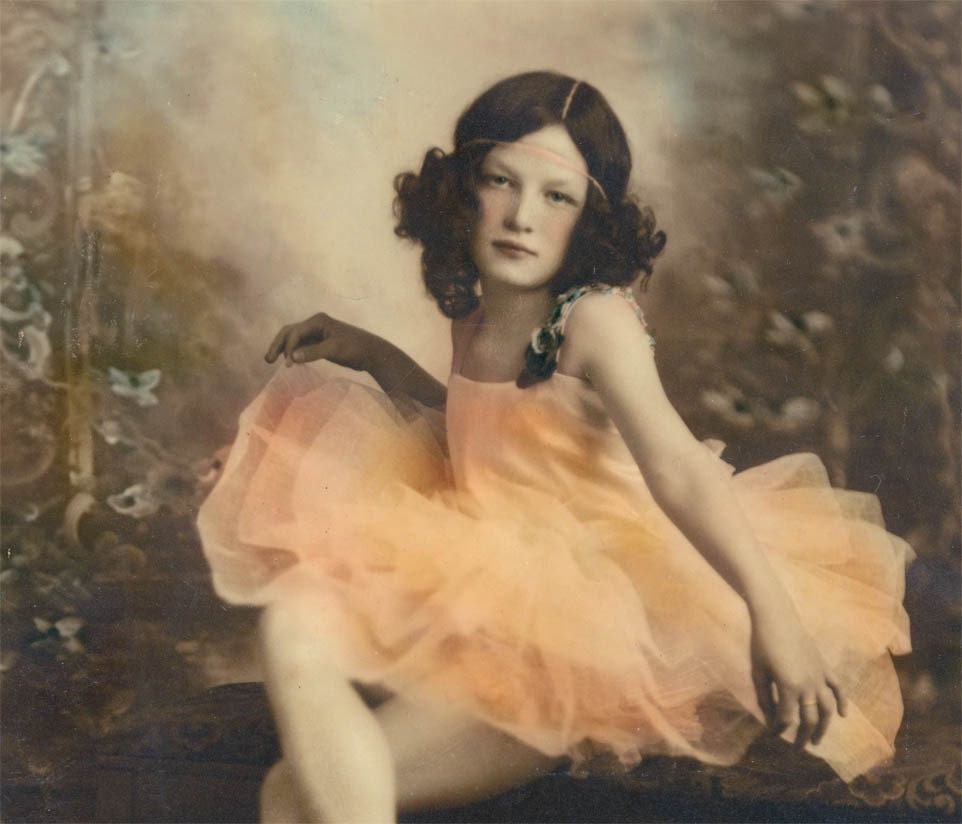 Anna Ballerina Beauty Tinted Vintage Photo Print