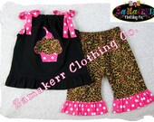 Baby Girl Clothes Cupcake Pillowcase Dress Top Leopard Dot Ruffle Pant Outfit Set 3 6 9 12 18 24 month size 2T 2 3T 3 4T 4 5T 5 6 7 8