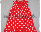 Custom Boutique Infant Toddler Girl Clothing Polka Dot Summer Smock Dress 3 6 9 12 18 24 month size 2T 2 3T 3 4T 4 5T 5 6 7 8