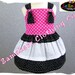 Custom Boutique Clothing Black N Pink Dots Tiered Twirl Knot Tie Tunic Dress 3 6 9 12 18 24 month size 2T 2 3T 3 4T 4 5T 5 6 7 8
