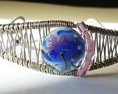 Bracelet Cuff Pink Flower