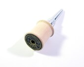 Wine Bottle Stopper - Upcycled Vintage Wooden Thread Spool