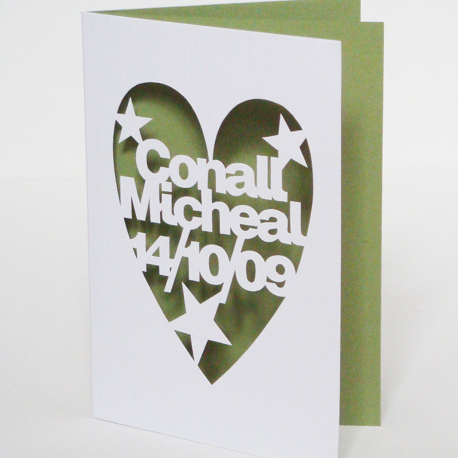 Personalised Hand Cut Christening or Dedication Card