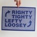 Hand Cut Papercut Poster - Righty Tighty Lefty Loosey