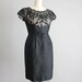 on hold - 1950s vintage illusion scallop sheath dress