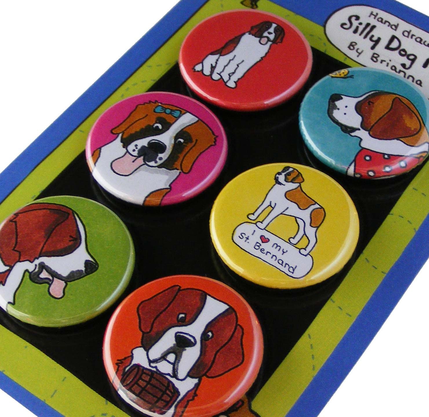 Saint Bernard Magnet Set Silly Dog St Bernard