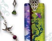 Asian Floral Necklace - Reversible Glass Art - Voyageur- Imperial Garden Collection - Transitions