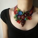 Ranunculus Hebecarpus ... Freeform Beaded Crochet Necklace - Flowers