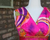 Vintage 60s Jewelry Print Maxi Dress