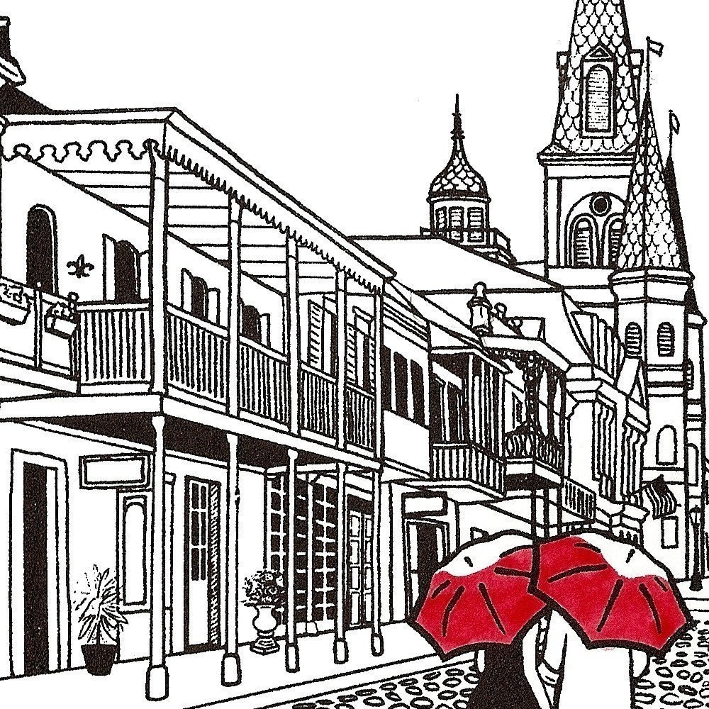 New Orleans Love gocco art print