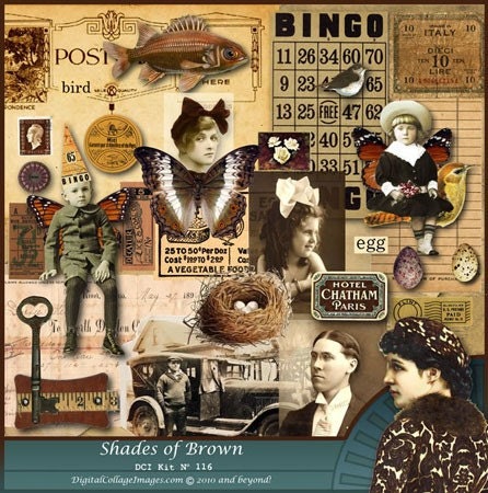 Shades Of Brown  Digital Elements Kit  PNG Files For Digital Design DigitalCollageSheets DCI-116, Printables, Downloads
