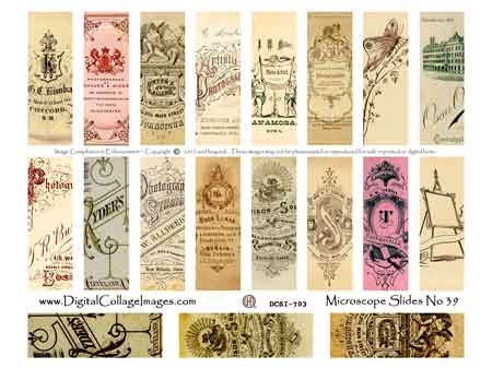 Instant Download 1 inch x 3 inch Digital Collage Sheet Vintage Photo Backs DCS-703  DigitalCollageSheets, Printables, Downloads