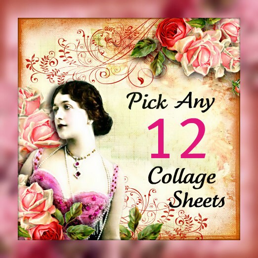 SALE- Pick Any 12 Digital Collage Sheets And Save DigitalCollageSheets