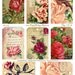 New Rose Tags Collage Sheet- Altered  Postcards -  DCS-1117 DigitalCollageSheets- Floral Images, Printables, Downloads
