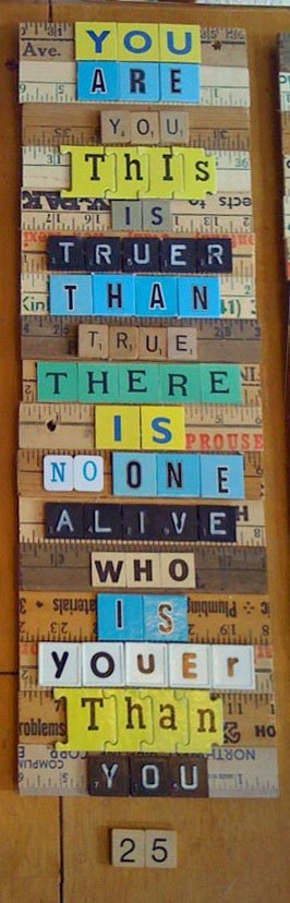 pre-order...you are you, dr seuss...letter & ruler mash-up