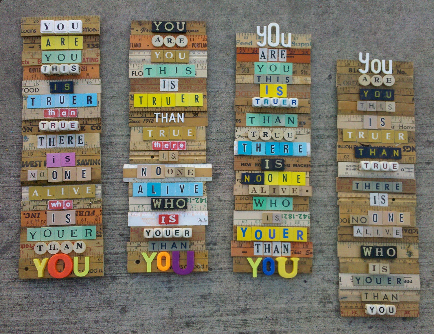 pre-order...you are you, dr seuss...letter & ruler mash-up
