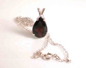 Handmade Pendant Dark Red Garnet and Sterling Passion