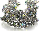Handmade Bracelet Beadweaving, Swarovski Crystal Beads, Luxurious Ruffles