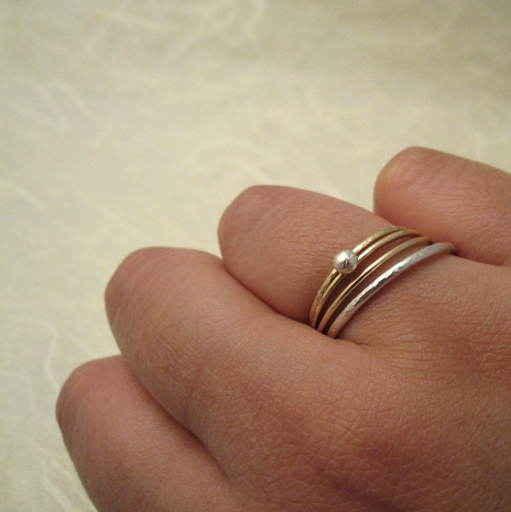 Little Dot Ring - 14k gold fill and recycled sterling silver jewellery, ecofriendly