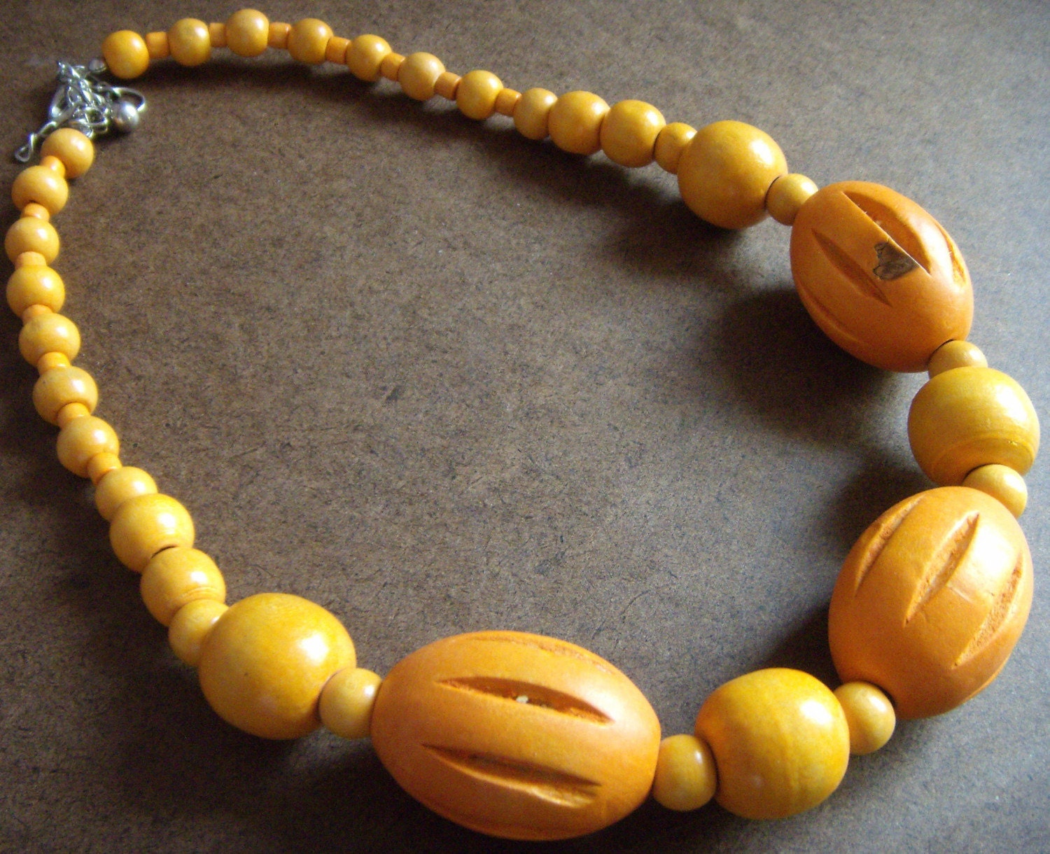 Orange You Happy Wooden Beaded necklace