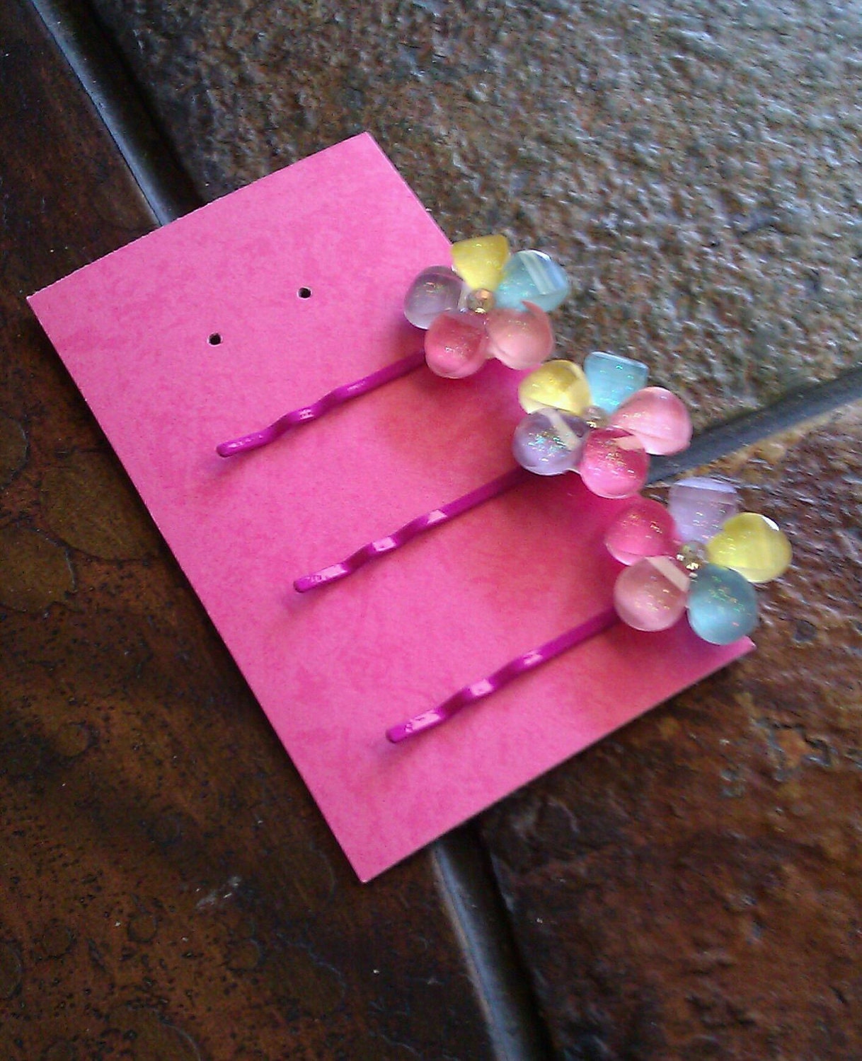 Colorful Flowers Bobby Pin Set