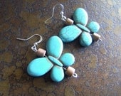 Clear Blue Butterfly Beaded earrings
