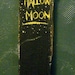 Primitive Halloween Folk Art Painting on Reclaimed Wood Panel Crescent Moon and Haunted House