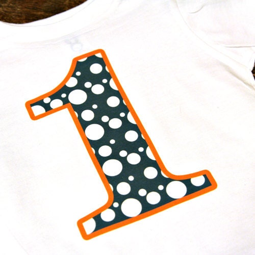 Custom personalized Birthday Shirt or Onesie - orange and blue number one  - you chose color, child's name, age, personalized gift