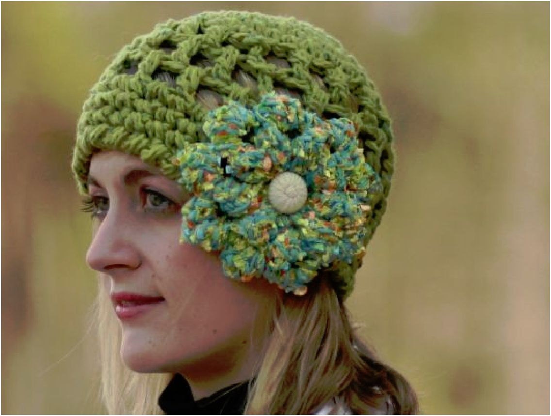 PDF CROCHET PATTERN Super Easy  Open Mesh Cloche Hat with cluster embellishment