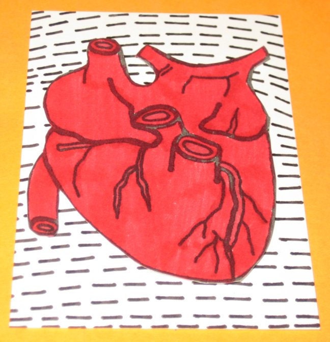 Heart Print of Original Drawing 3D ACEO