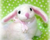 Needle Felted White  Easter Spring  Bunny Rabbit