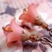 Sweet Peach Flower Blossom Earrings - Petite