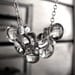 Clear Glass Drop Necklace, Clear Lampwork Glass Beads, Water Rain Drop Droplet Necklace, Sterling Silver Chain, Contemporary Jewelry