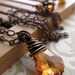 Amber Orange Crystal Pendant Necklace, Rust Orange, Wire-Wrapped in Antiqued Copper, Fall Fashion, Autumn Jewelry, Vintage Style Jewelry