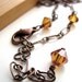 Amber Orange Crystal Pendant Necklace, Rust Orange, Wire-Wrapped in Antiqued Copper, Fall Fashion, Autumn Jewelry, Vintage Style Jewelry