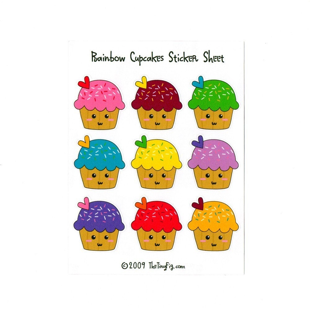 Cupcake Sticker Sheets