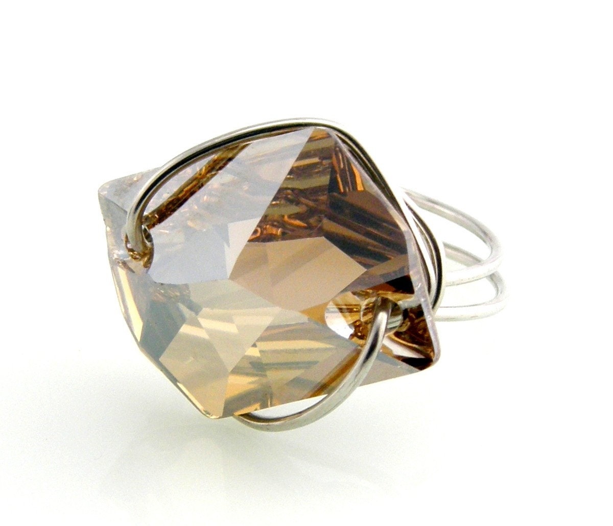 Swarovski Cosmic Ring Button Golden Shadow 20mm