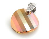 Swarovski Pendant Copper Twist Pendant Crystal Necklace
