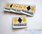 Argyle "Handmade" set of 25 clothing labels