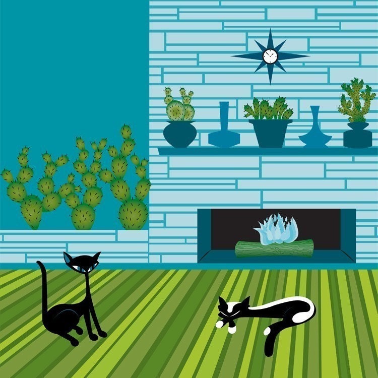 Cactus Cats - Limited Edition Giclee Print